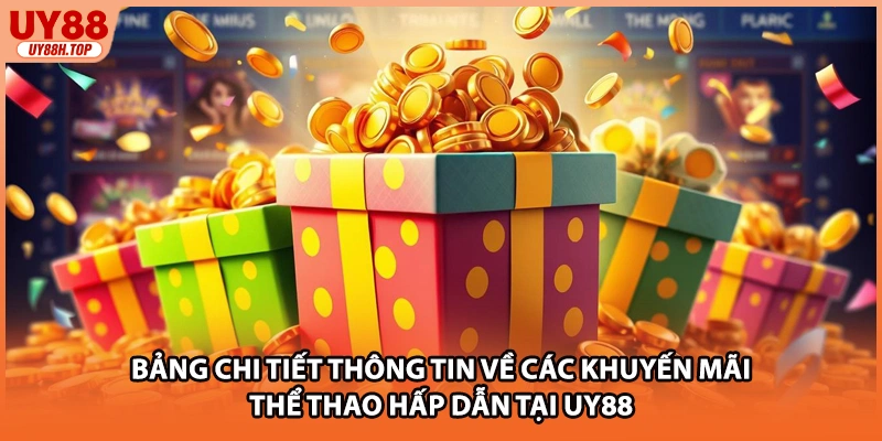 Bảng chi tiết thông tin về các khuyến mãi thể thao hấp dẫn tại UY88