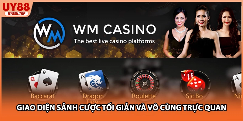 Giao diện sảnh cược tối giản và vô cùng trực quan